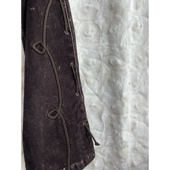 NWT BISCOTE Paris Brown Flock jeans embellished with cording size EU42/US 10 - Picture 4 of 10